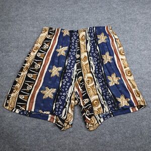 C.M. Shapes Shorts Womens 2X Multicolor Rayon Boho Made USA Printed 4X-9245